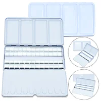 Portable Metal Travel Watercolor Palette Box with 14/26/52 Half Pans - Mixing Trays with Paint Tray Watercolor Half Pans and Lid 1