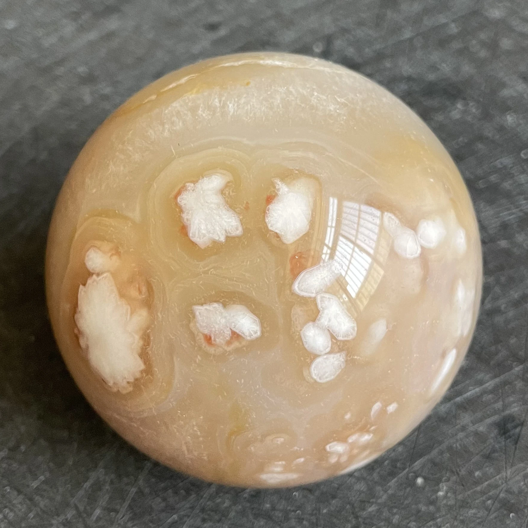 

352g Natural Crystal Ball Sakura Agate Sphere Rock Decoration Rough Polished Quartz Stone Healing