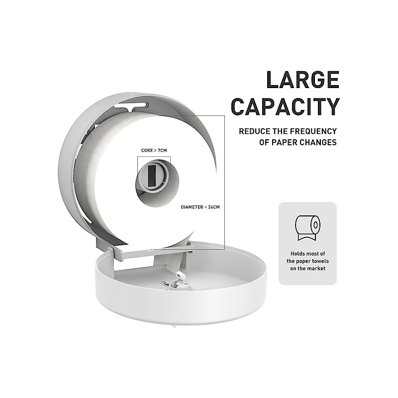 interhasa! Roll Paper Towel Dispenser Tissue Dispenser High Capacity Toilet Paper Holder with Shelf for Bathroom Commercial