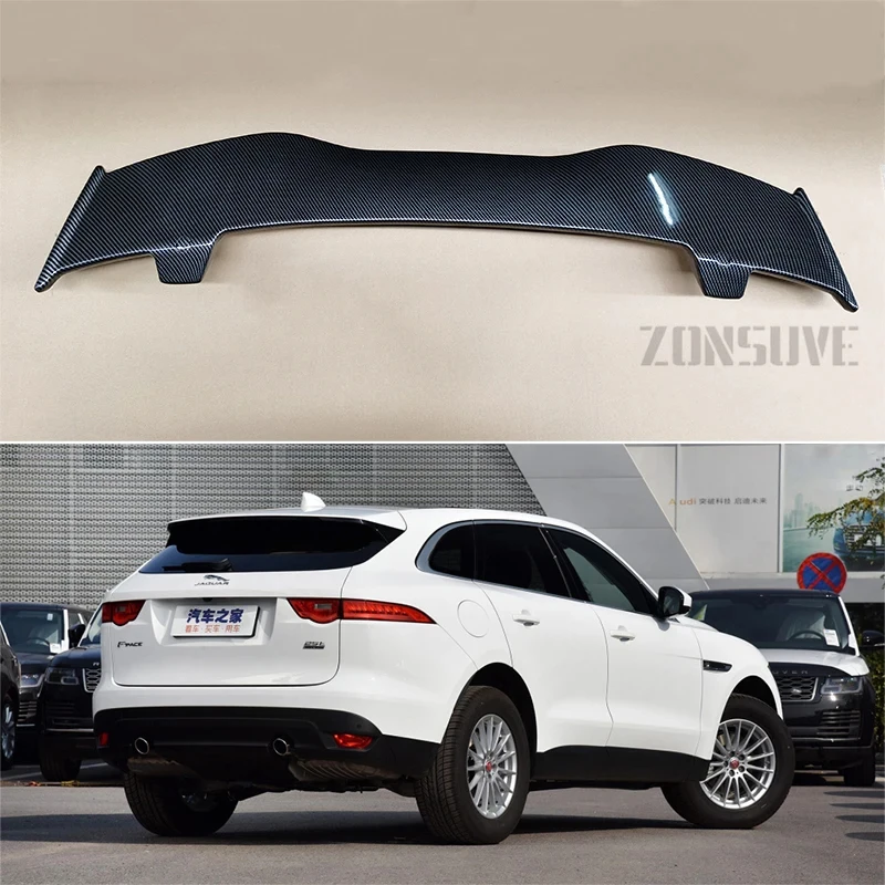 

Для Jaguar F-pace 2016-2020 Спойлер ABS пластик хэтчбек крыша заднее крыло Корпус Комплект Аксессуары