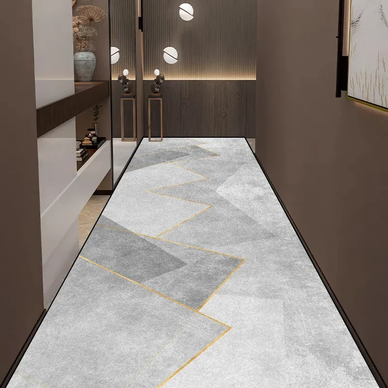 Modern Home Long Corridor Carpet Non-slip Stairway Rug Hotel Lobby Passageway Runner Customizable Washable Room Decor Floor Mats 4