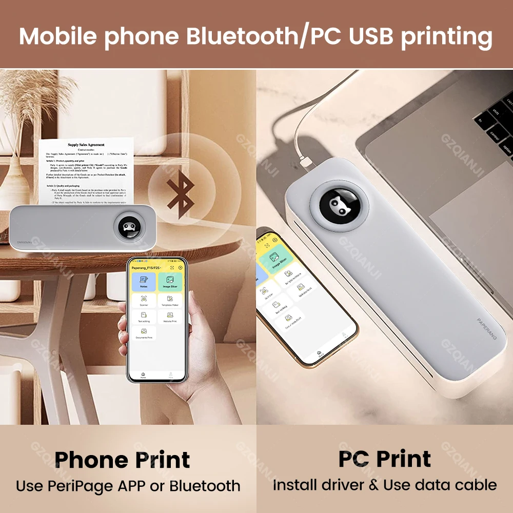 HStore-Mini imprimante portable à papier A4, Bluetooth, connexion USB, téléphone  portable, ordinateur pour réunion de bureau, utilisation, noir et blanc, T  MT800 - AliExpress