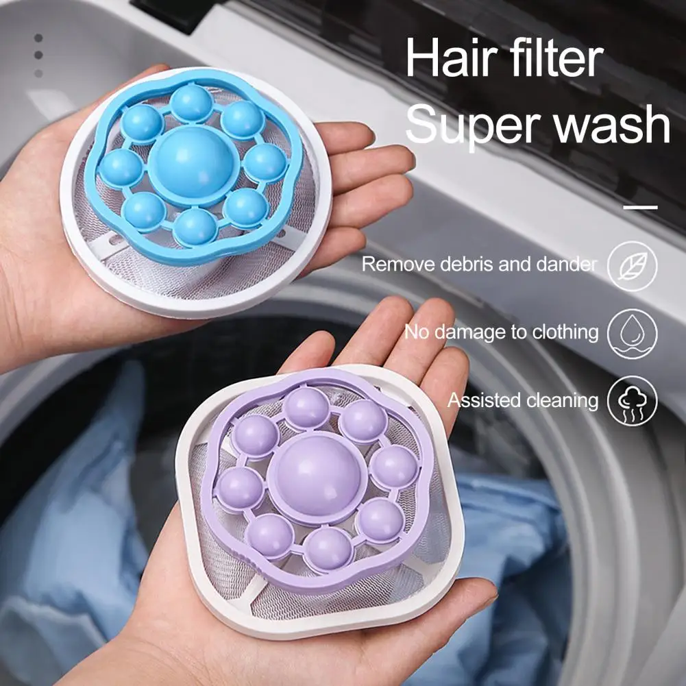 17cm 3Pcs Washing Machine Hair Remover Floating Hair Filtering Mesh Removal Bag Laundry Clear Drain Blockage Debris Collector