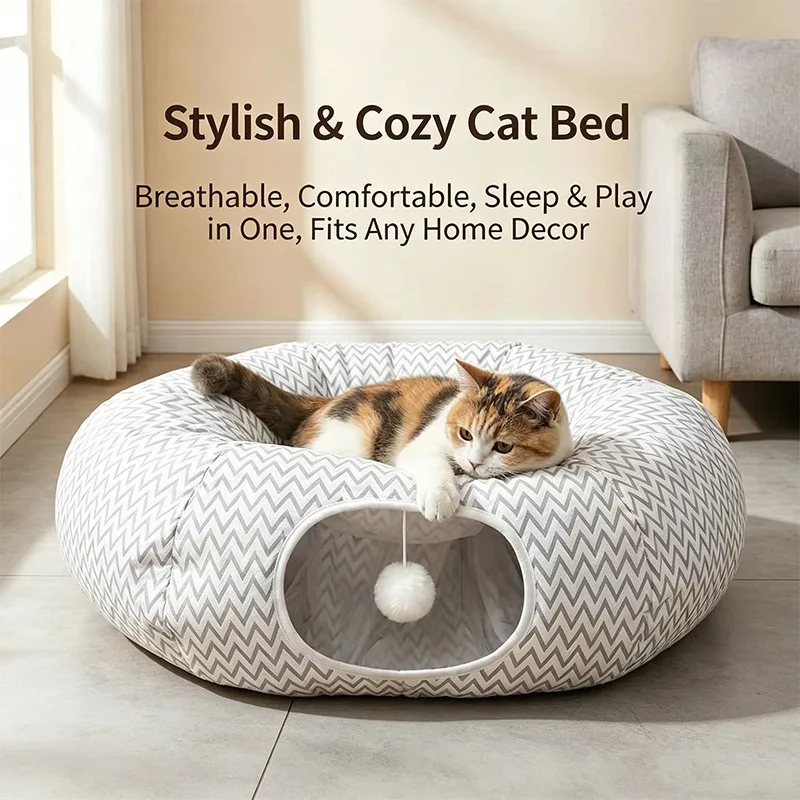 Summer Cooling Cat Tunnel For Multiple Pets Foldable And Portable_voghion.com