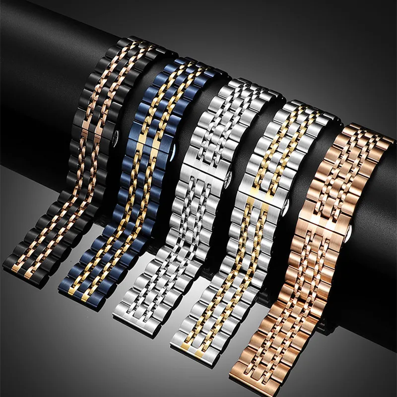 Universal 22mm Stainless Steel Metal Watch Strap - Premium Quality