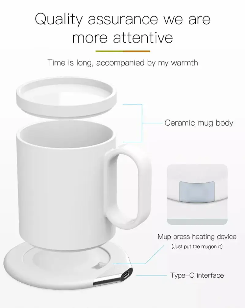 Get Coffee Warmer Cup Cooler Desktop 2in1 (8℃ & 18℃ Cooling - 55