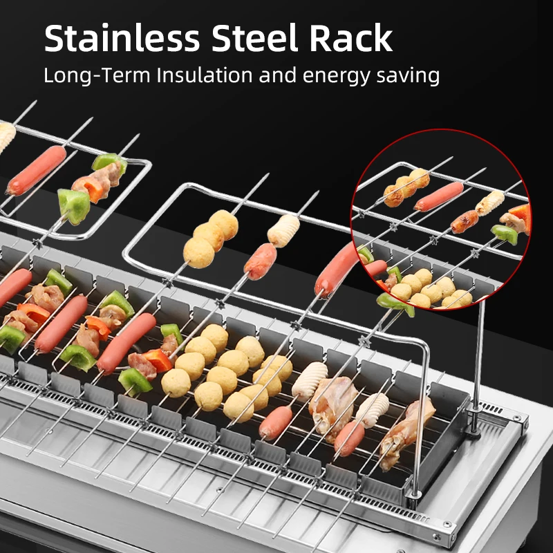 Electric Rotating Barbecue Skewer Grill Machine Automatic Rotating Commercial Bbq Grill 5