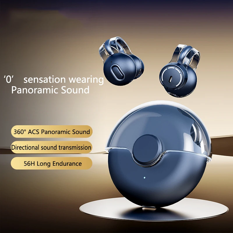 

2024 New Ear-clip Wireless Call Noise Reduction Sports Bluetooth Earphones Bone Conduction Long Endurance Active Noise Reduction