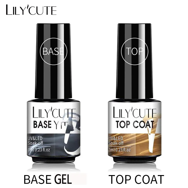 LILYCUTE-Esmalte de Gel semipermanente para manicura, Gel UV de manicura de Gel para Base superior, Color brillante, sin limpiar