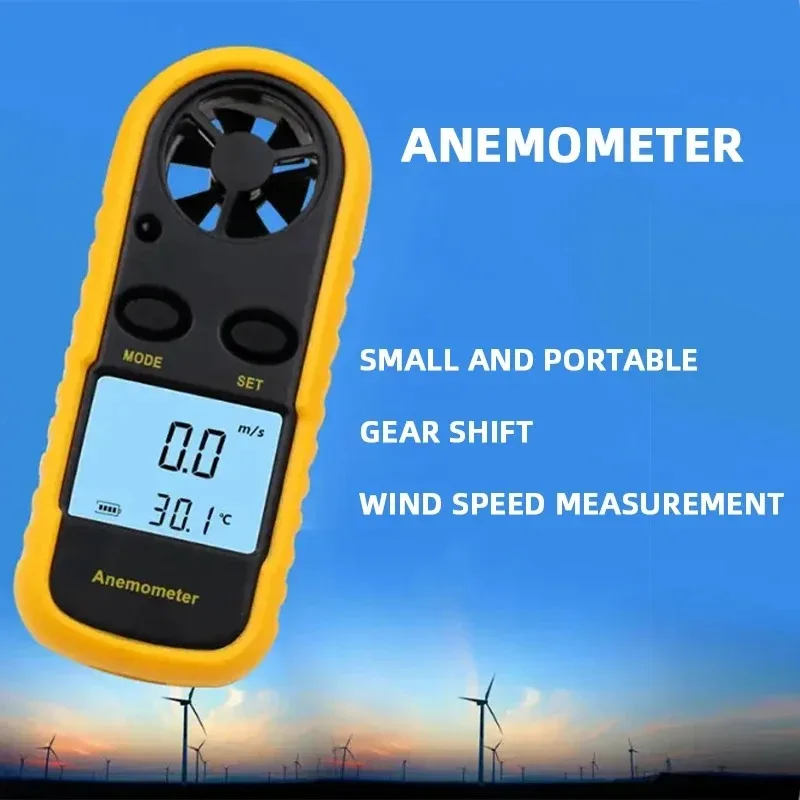 GM816 Digital Anemometer 30m/s Pocket Wind Speed Gauge Meter LCD Mini Wind Meter Speed Temperature Measure Data Hold