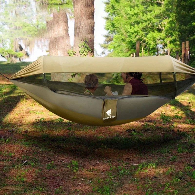 Nylon Hammock Outdoor Swing Tent Outdoor Furniture Survival Camping Equipment Waterproof Durable Anti Mosquito Hanging Hammock