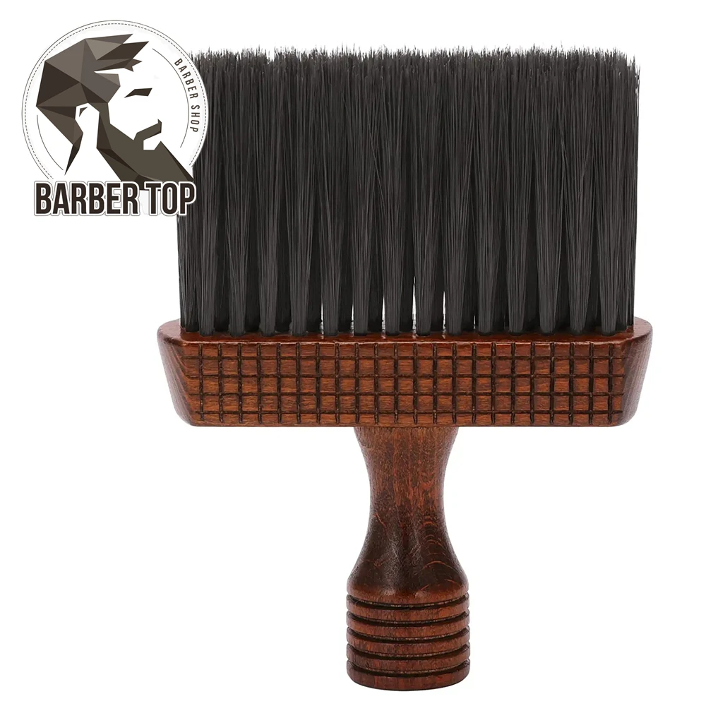 Barber Neck Duster Wood Neck Brush for Hair Cutting Soft Neck Cleaning Brush Professional Barber Natural Nylon Wooden Handle red cherry wood comb professional air cushion hair loss massage brush hairbrush comb scalp hair care healthy pighair nylon comb