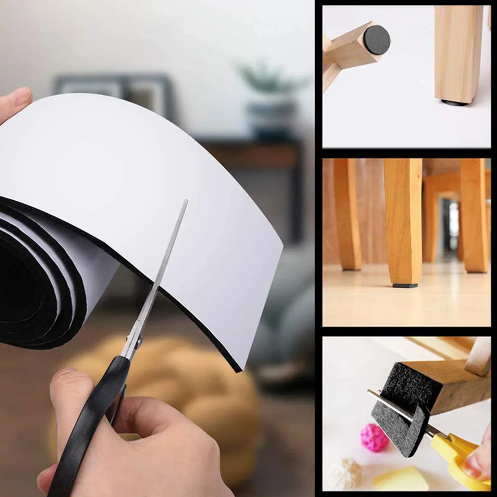 Backed Adhesive Felt Strip Furniture Protection Mat Protective Table and Chair Foot Mat Anti Slip and Sound Insulation Felt Roll furniture foot mats furniture foot protector furniture foot pads