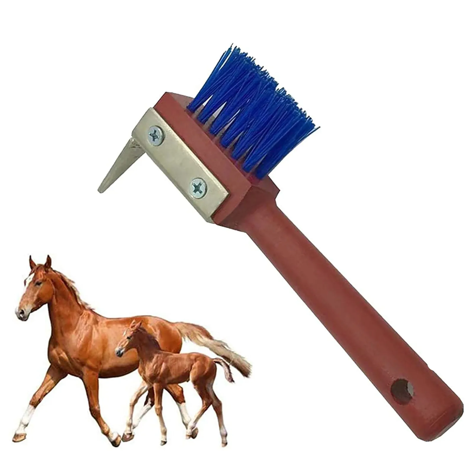 Horse Hoof Pick Brush Metal Hoof Picks With Soft Brushes For Horse Grooming Horse Grooming Tools