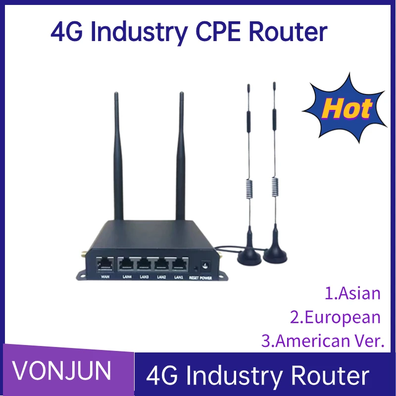Lte Cpe Indústria Router Cartão Sim Externo Antena Removível 4lan Wan Hotspot 300mbps 4g