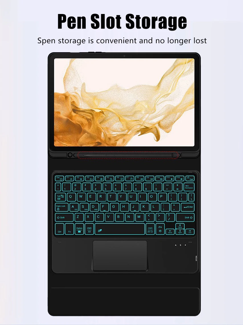 LED Magic Keyboard Case with Wireless Mouse Integration