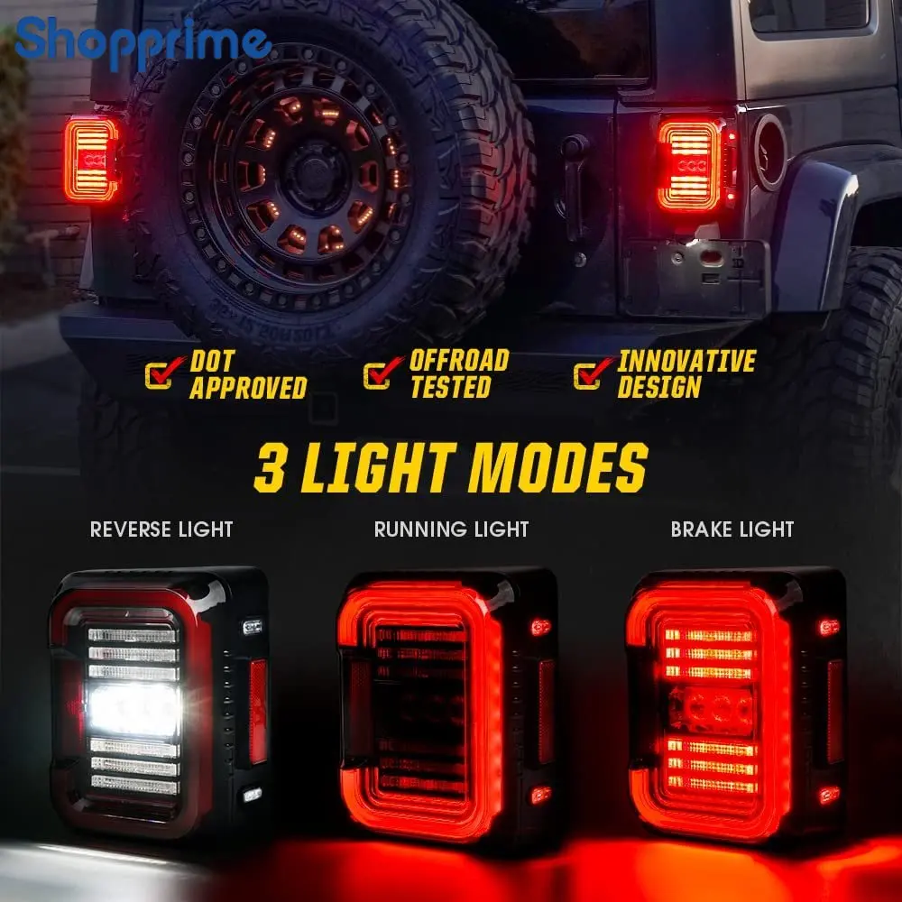 

Tail Lights For Jeep Taillights For Jeep Wrangler JK 2007~2016 DOT EMARK E9 30W Jeep Wrangler JK JKU 2007-2018 2017