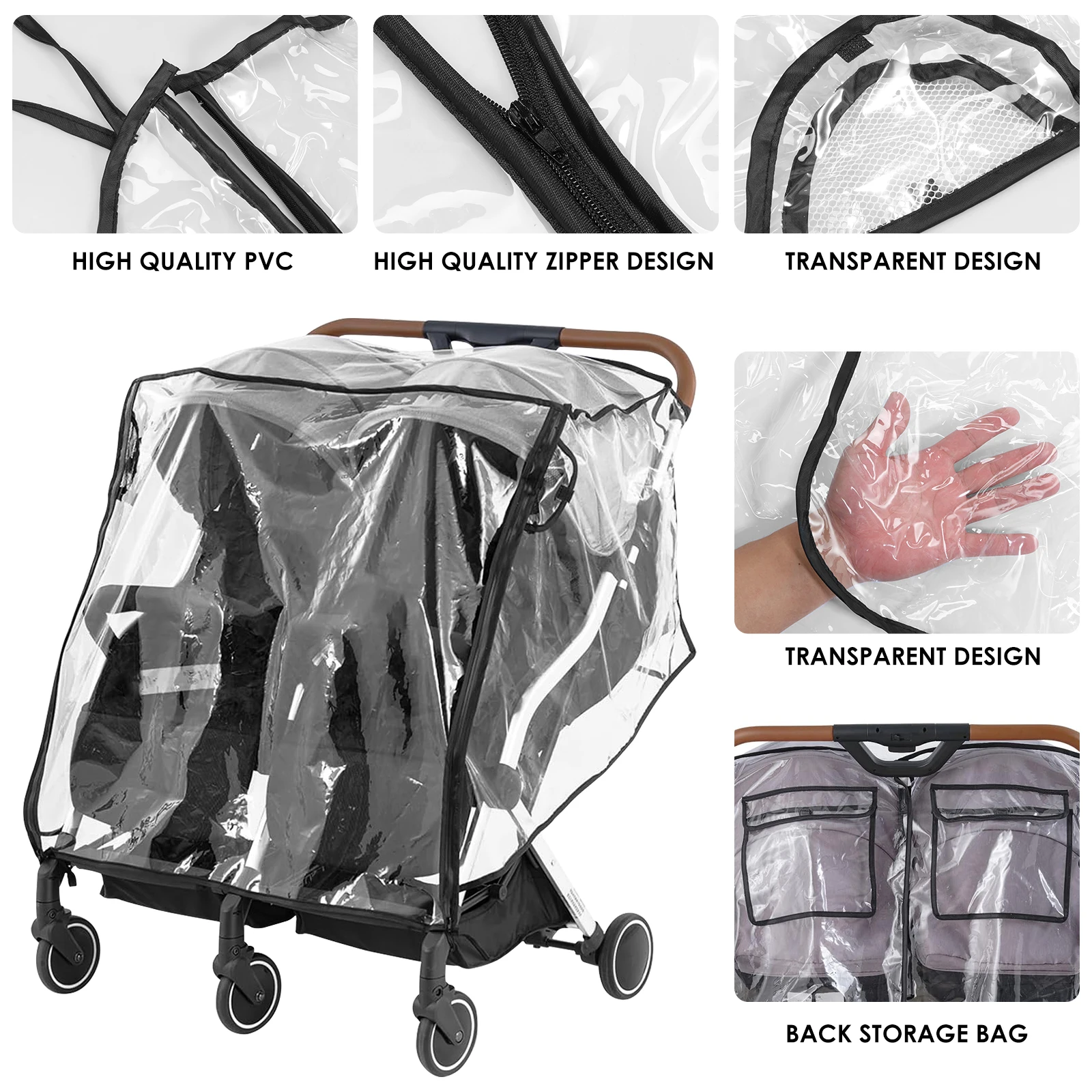 Universal Pushchair Pram Transparent Rain Cover | Fruugo UK