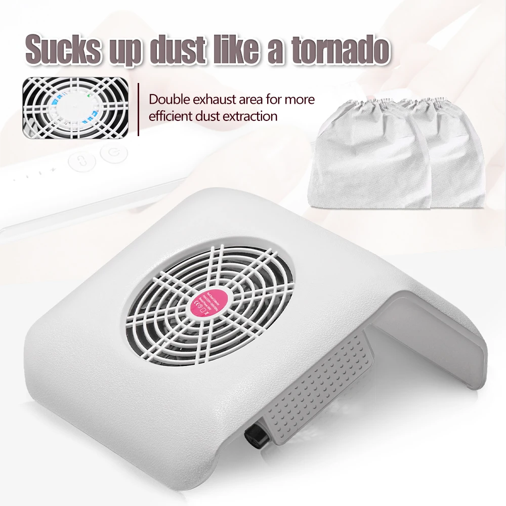 LULAA 강력한 네일 집진기 선풍기 진공 청소기 기계, 도구 포함, 매니큐어 살롱 장비용 먼지 수집 가방