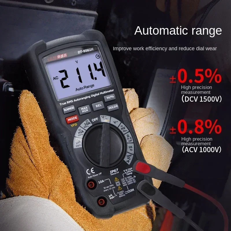 

DT-9561H True RMS High Precision Intelligent Detection Photovoltaic Digital Multimeter Intelligent Detection Electrical Meter