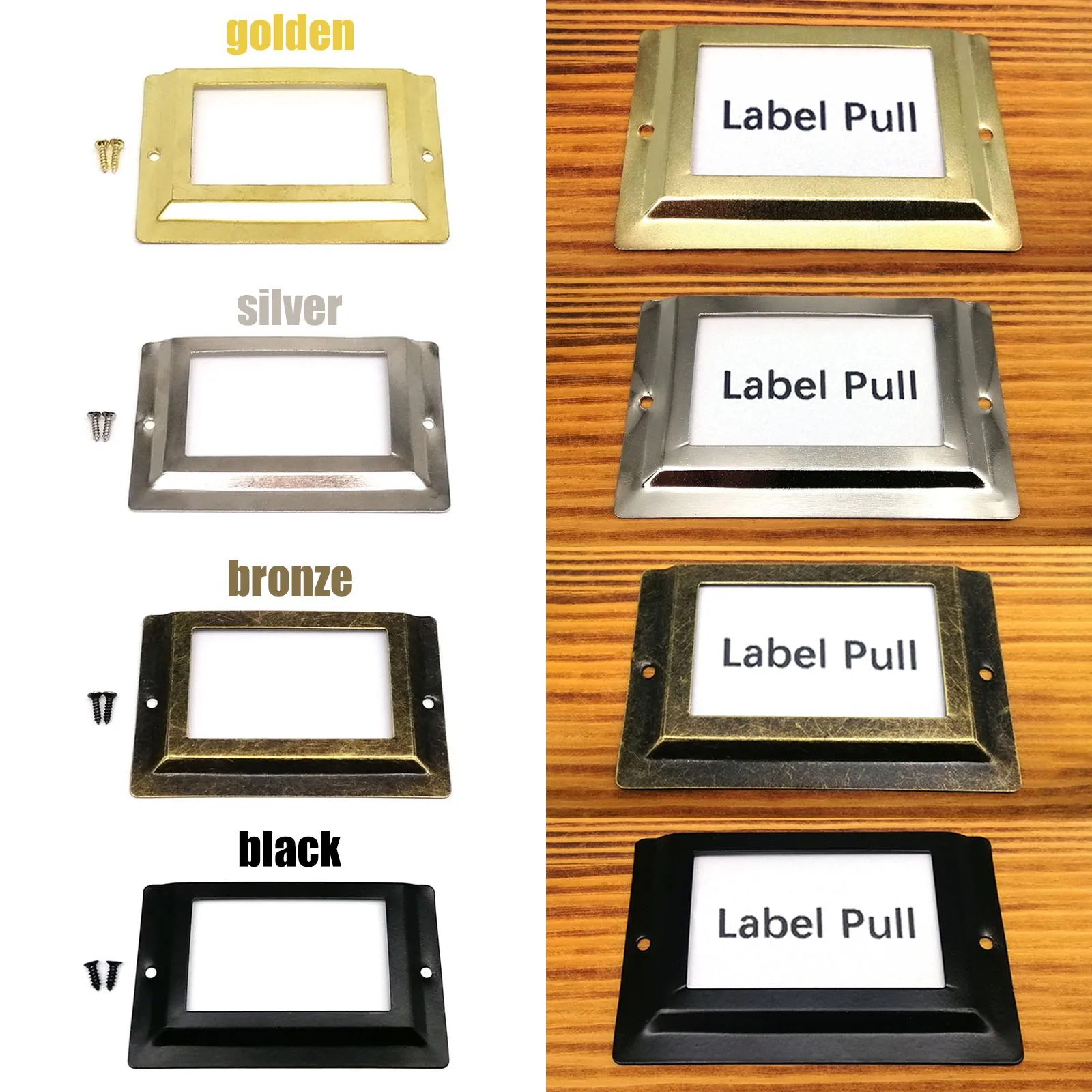 6pcs 52x80mm 대형 철 레이블 당겨 프레임 핸들 파일 이름 카드 홀더 보석 ..