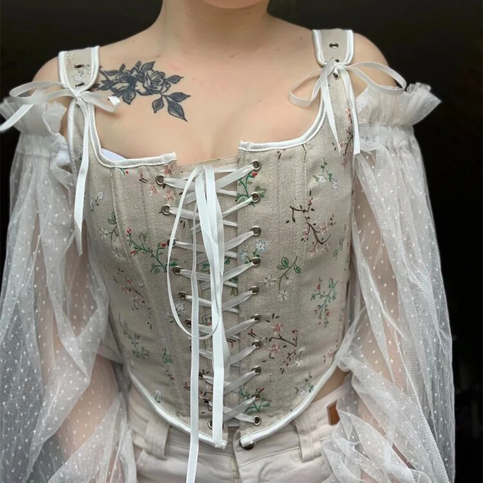 Corset Bustier Top Waist Corset Lace Corset Women Fairy Overbust Corset