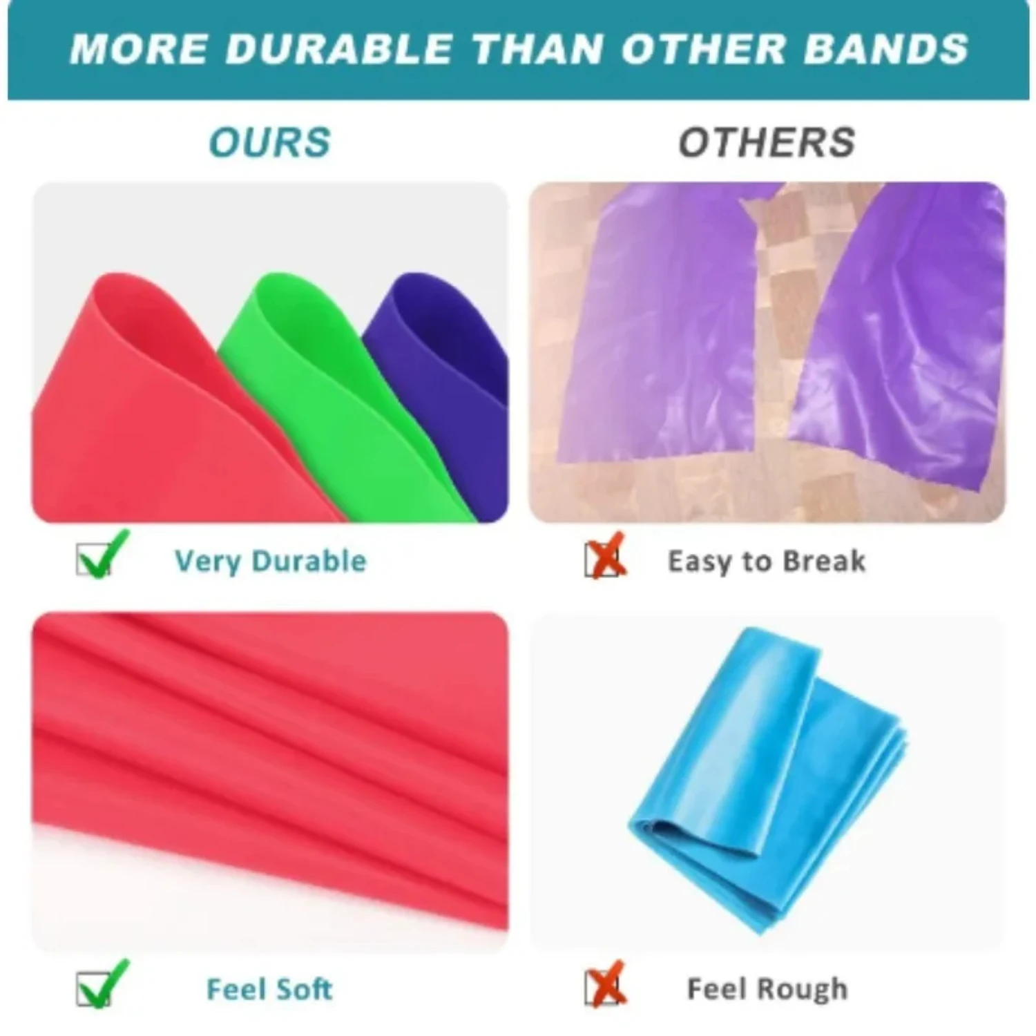 Highly Effective and Durable Elastic Resistance Band for Lower Body Yoga and Pilates-Flexible Strength Training Stretch Bands