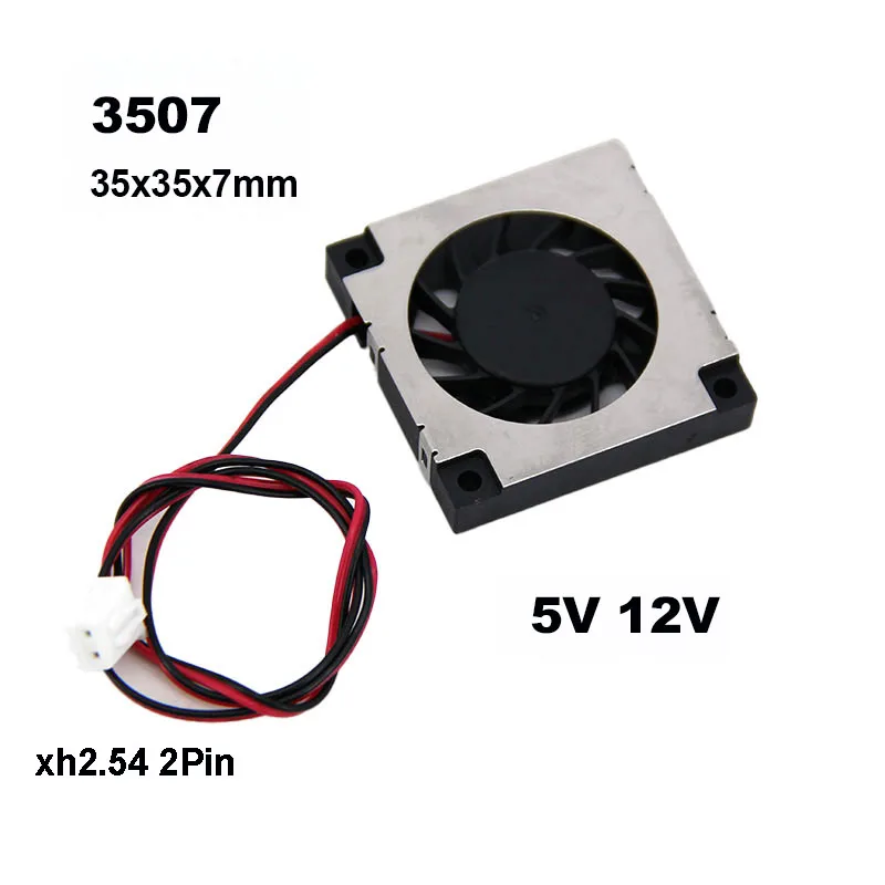 3.5cm Silent 35mmx35mmx7mm DC 5V 12V Cooling Fan quite turbo blower Fan Module for 3D printer tools Cooler 35MMX7MM w28