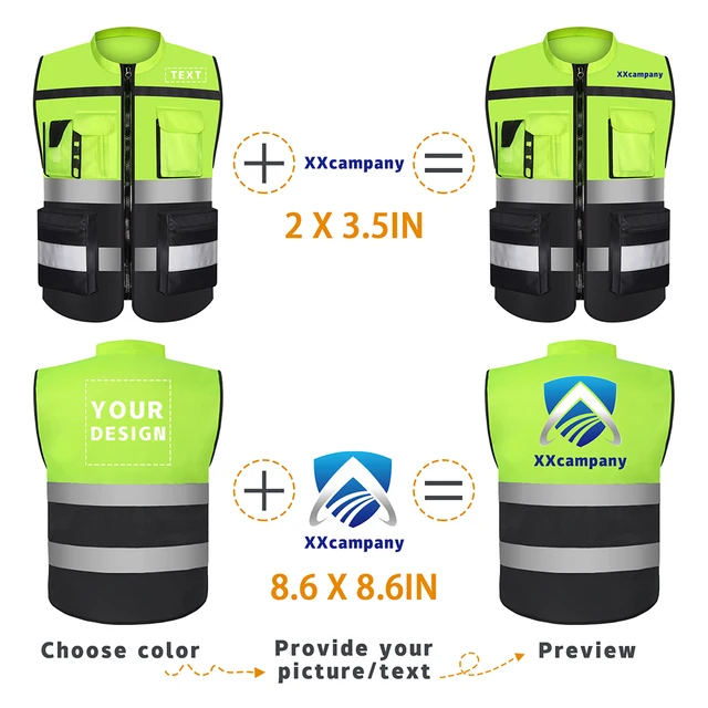 Custom LOGO Reflective Safety Vest High Visibility