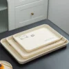 WORTHBUY Plastic Storage Tray With Cute Pattern Multifunctional Food Serving Tray Fruit Dessert Tray Tea Cup Tray For Kitchen 3