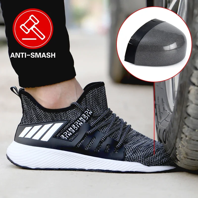 Safety Shoes Men Outdoor Work Steel Toe Cap Breathable Work Boots Men Stab-resistant Sneakers Indestructible Male Safety Boots