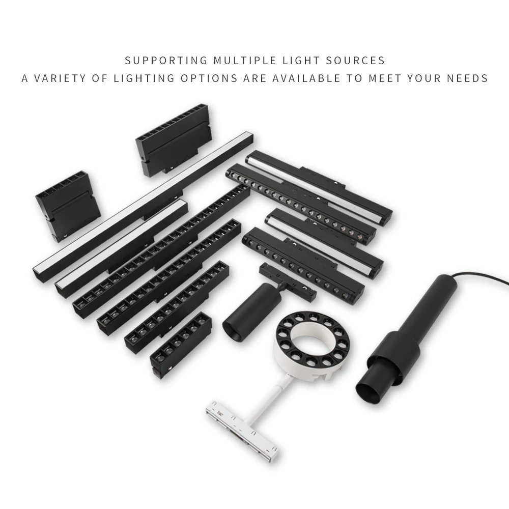 Modern Magnetic Track Lights Embedded LED Spotlight Downlight Living Room Without Main Light Lighting Grille Lamp Series AC220V 6