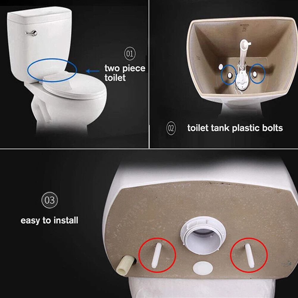Toilet Seat Accessories Toilet Hinge Replacement Plastic Toilet Hinge Close Coupling Bolts And Nuts With Washers For Fastening And Repairing Toilet Seat Fixing Kit 2pcs