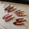 White Enhancing Red Plaid Hair Clip eup Clip Invisible Hair Claw Bangs Clamp Hair Accories Korean Sle Fre out