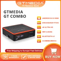 GTMEDIA GT COMBO Android TV BOX Спутниковый ресивер DVB-S2X/S2/S DVB-T/T2/C 4K UHD HDR 10 H.265 2 ГБ + 16 ГБ WIFI 5G 2,4G Поддержка Mars