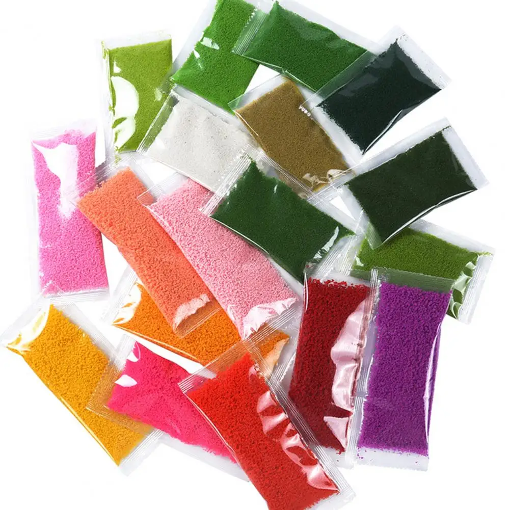 Multi Colors Creative Comfortable Touching Grass Terrain Powder Eco-friendly Grass Powder Odor-free for Building Model