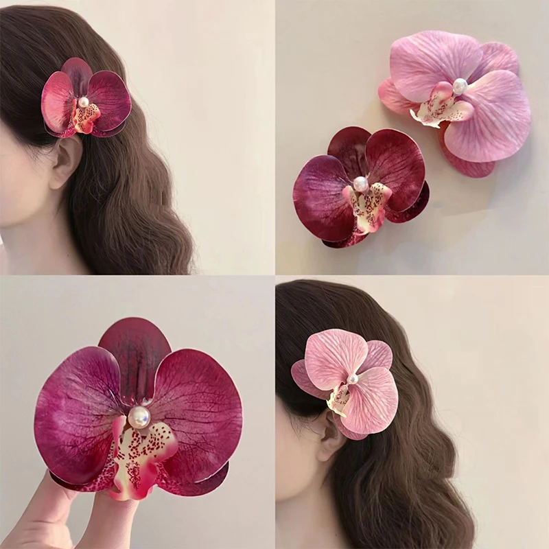 Fermagli per capelli a forma di fiore, per donne e ragazze, 1 pezzo elegante fatto a mano alla moda copricapo accessori per capelli per feste matrimoni quotidiani, colore champagne