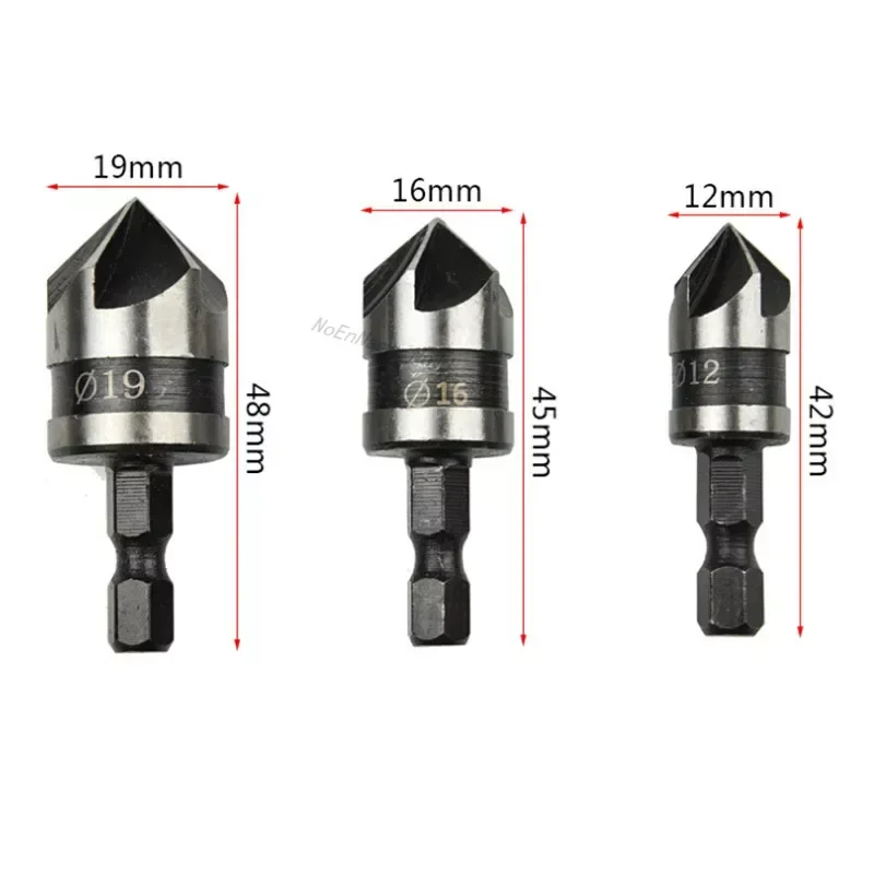 3pcs Hex Countersink Boring Set for Wood Metal Quick Change Drill Bit Tools Hexagonal Shank Carbon Steel 3pcs hex round hss countersink boring drill bit set for wood metal quick change drill bit tool hexagonal shank carbon steel