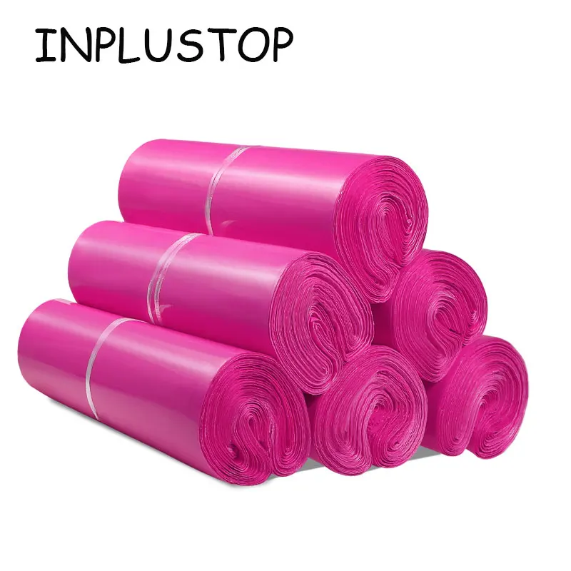 

INPLSTOP 50Pcs Plastic Mailer Mailing Bags Rose Red Color Shipping Express Courier Bags for Clothes Poly Gifts Storage Pouch