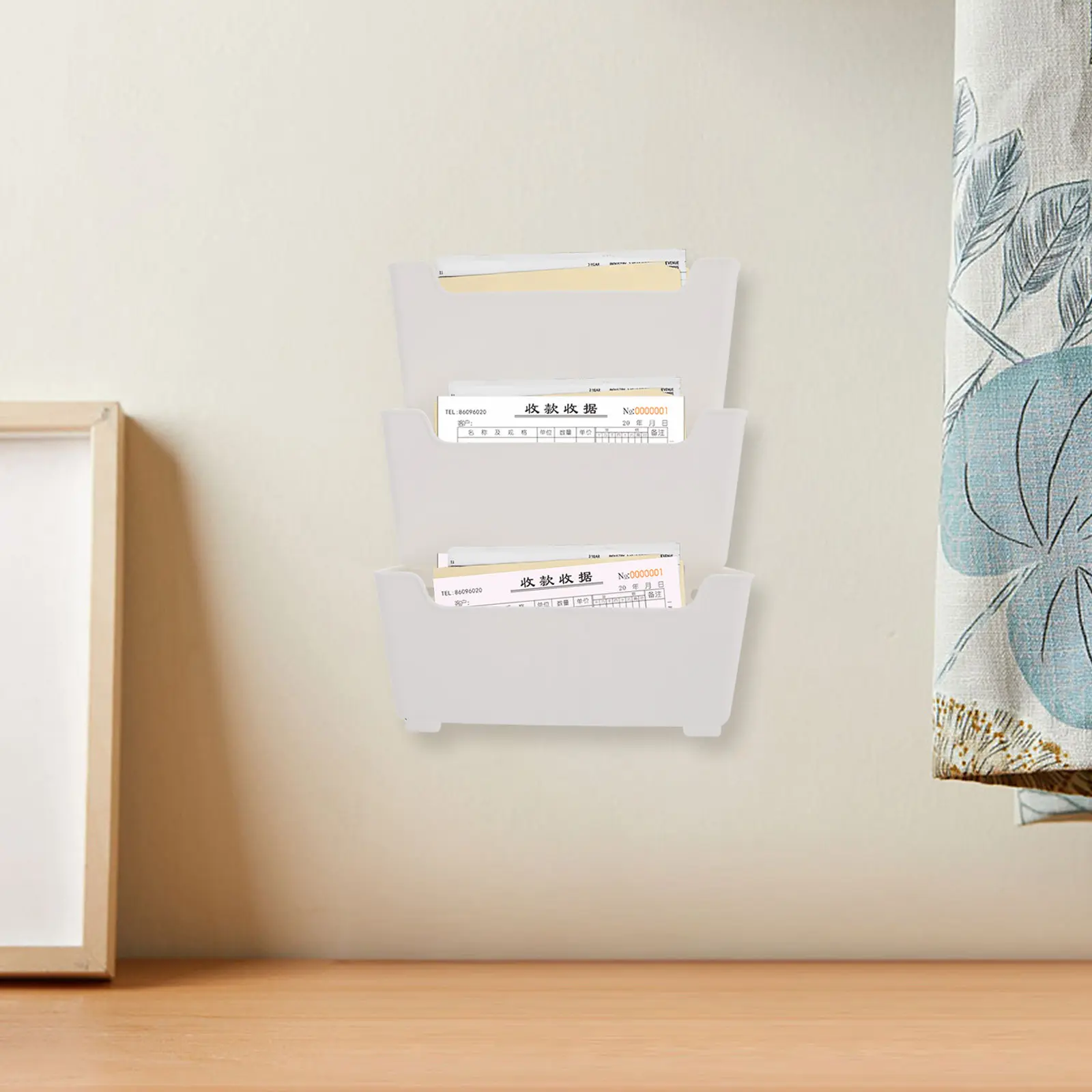 1세트 벽걸이 파일 정리함 플라스틱 메일 홀더 벽걸이 문서 랙 투명 파일 홀더 사무실 수납함