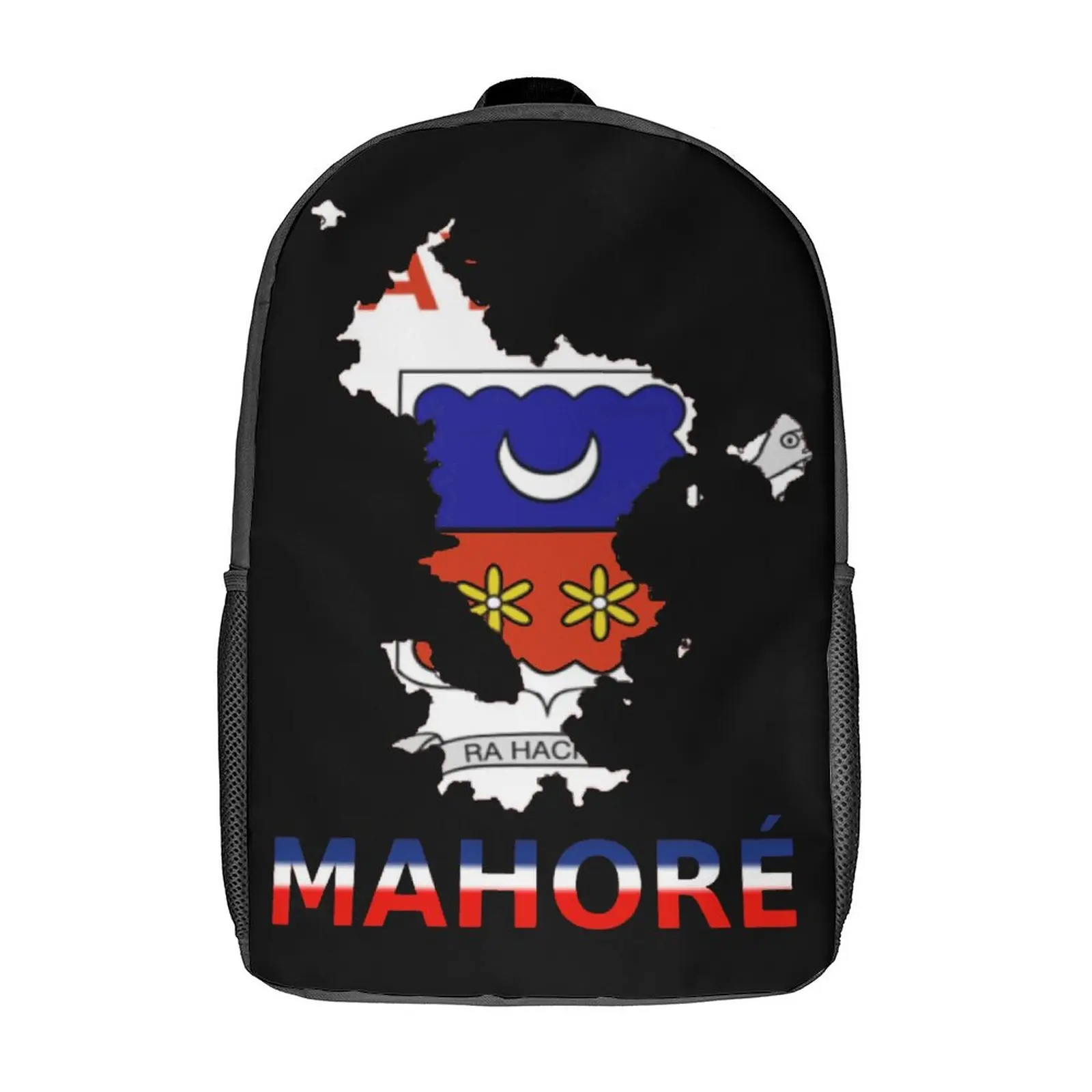 

17 Inch Shoulder Backpack Carte + Inscription De Mayotte En Mahorais Secure Unique Comfortable Schools Field Pack