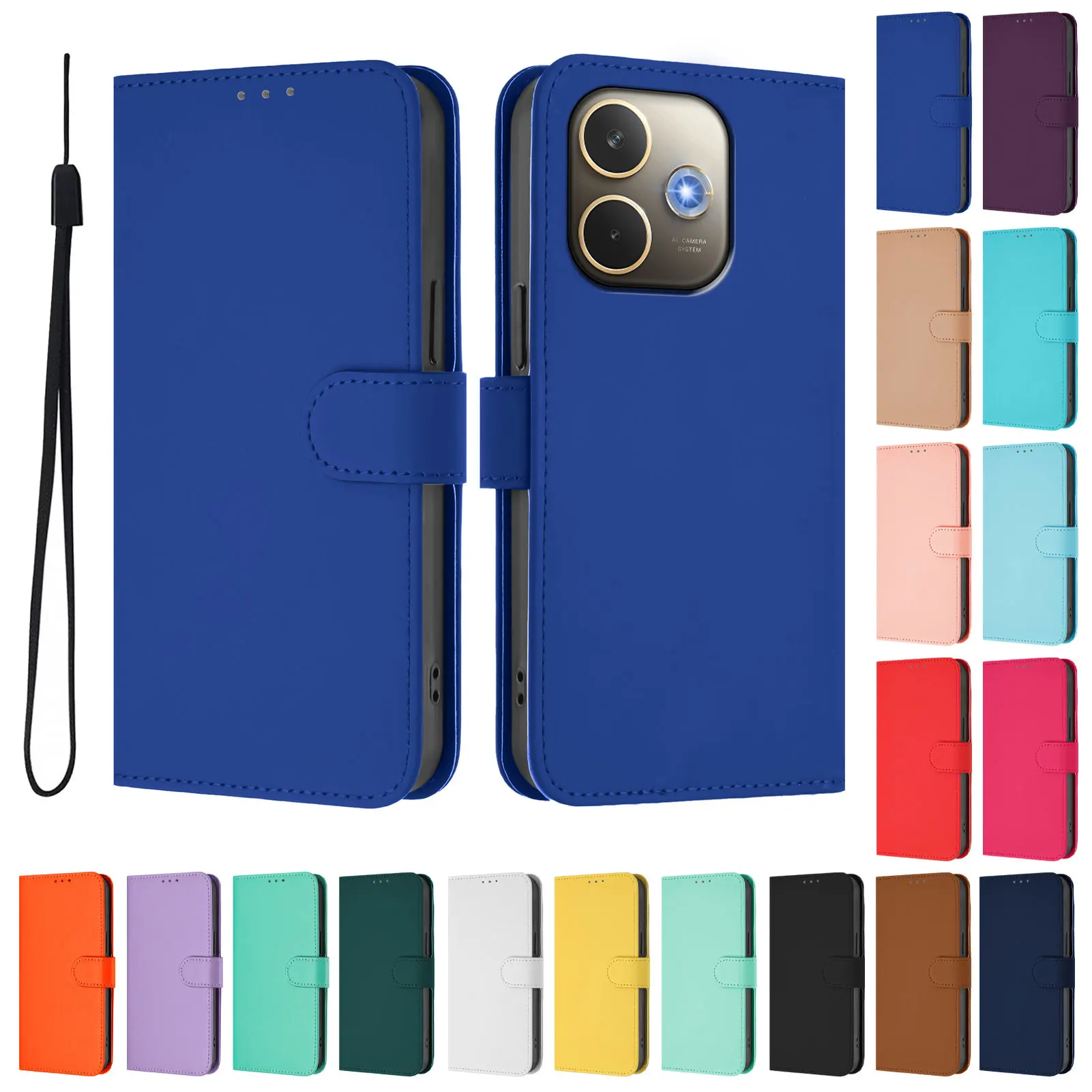 Leather Flip Wallet Phone Case with Magnetic Closure – Protective Cover