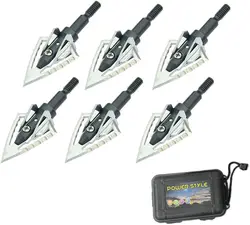 6/12pcs Hunting Broadheads 100 Grain Archery Arrowheads with a Storage Box Archery Arrow Tips for Compound Bow and Recurve Bows