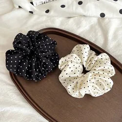 Elegant Silk Scrunchies Set for Women - Minimalist Wave Point Hair Accessories (2pcs)