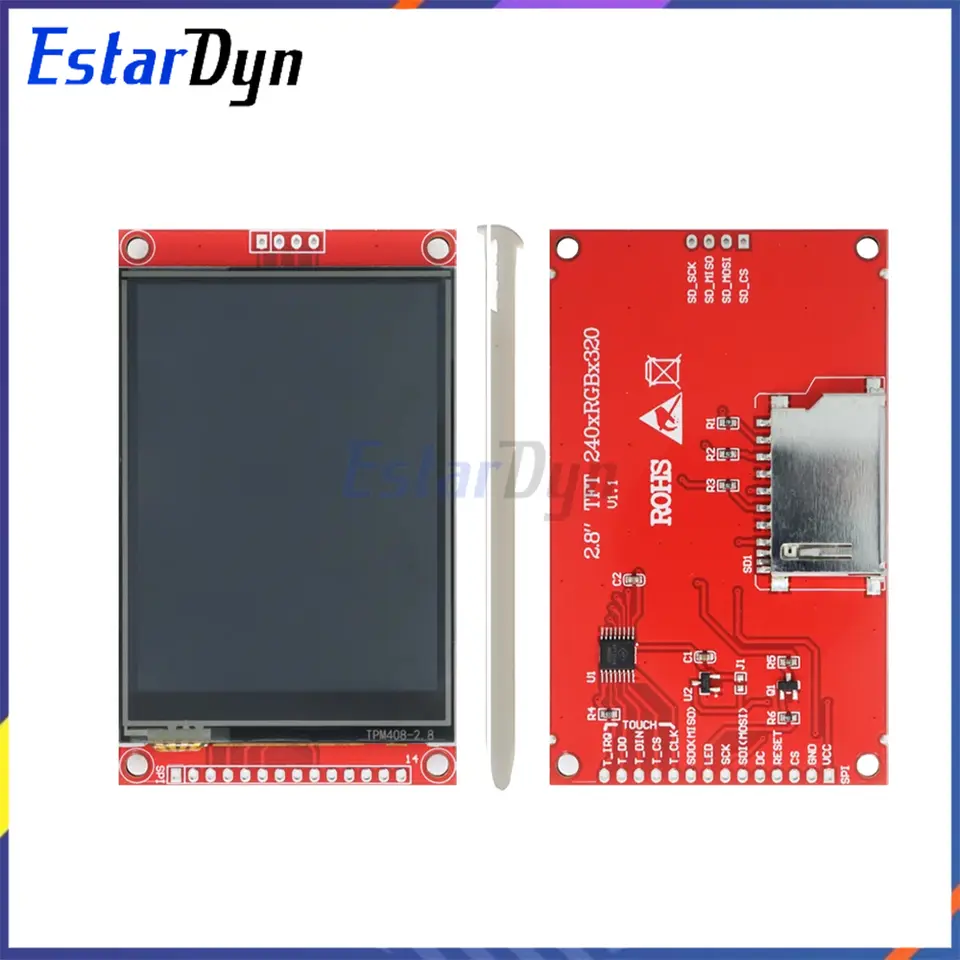 2.4/2.8 Inch SPI TFT LCD Touch Screen ILI9341 240x320 Display Module for Raspberry Pi, with PCB & Touch Pen image 3