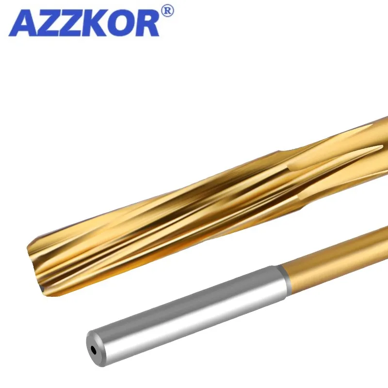 AZZKOR HSS-CO Helical Reamer Cobalt Titanium Plated Stainless Steel Special Straight Shank Reamer 3-20 Decimal Point Reamer 4