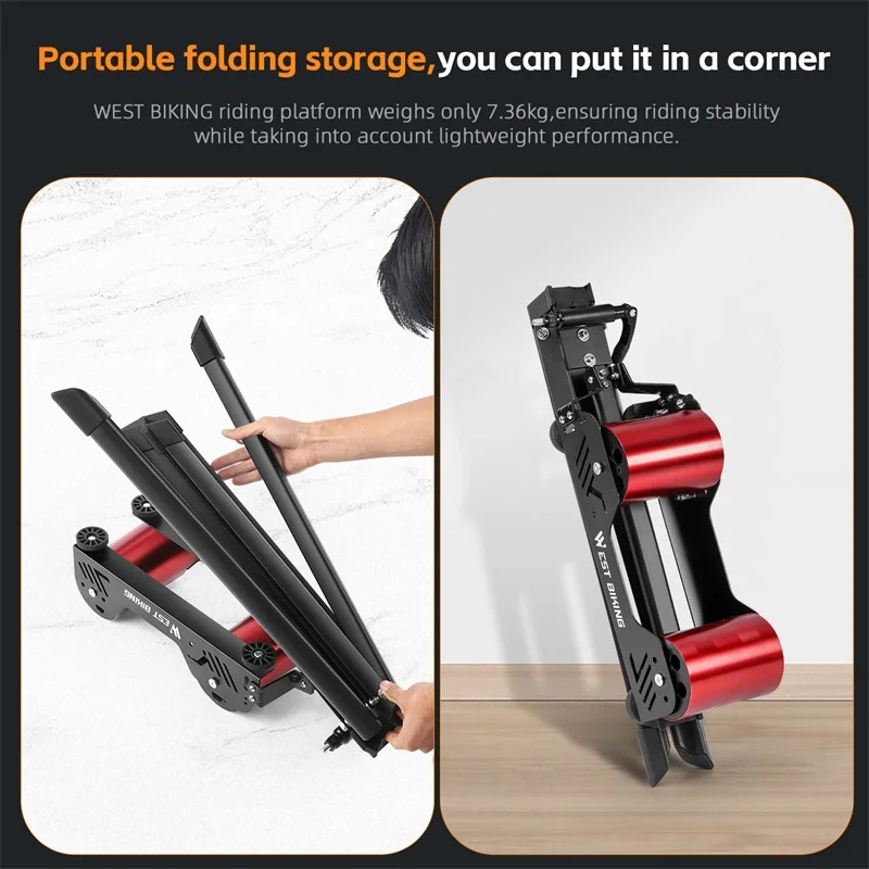 WEST BIKING Portable Bicycle Magnetic Resistance Roller Training