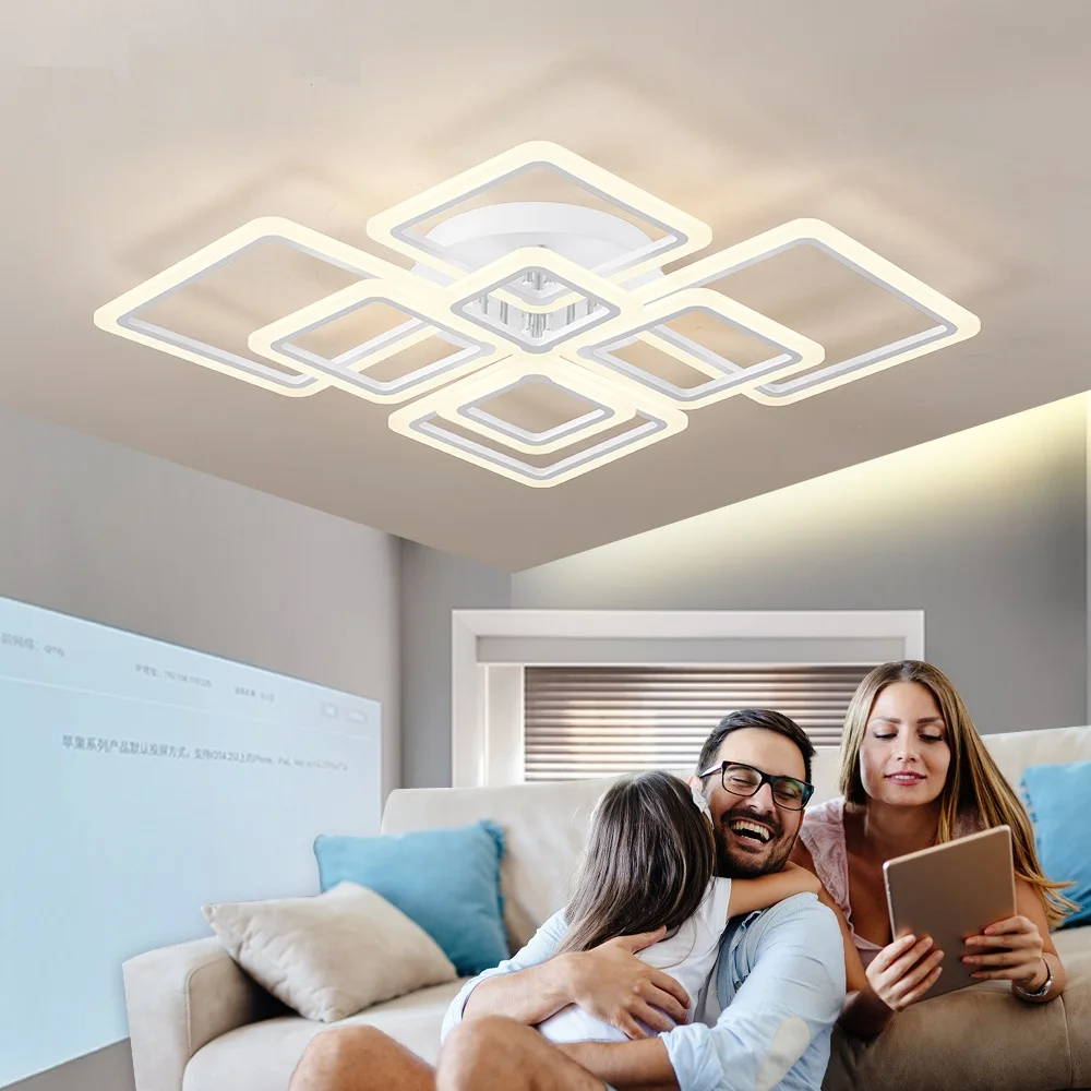 Modern Nordic LED Pendant Light - Square Ceiling Chandelier for Home Decor