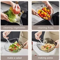 Multifunctional Plastic Drainage Basket White Grey Vegetable Basin Kitchen Creative Fruit Plate Fruit Washing 2