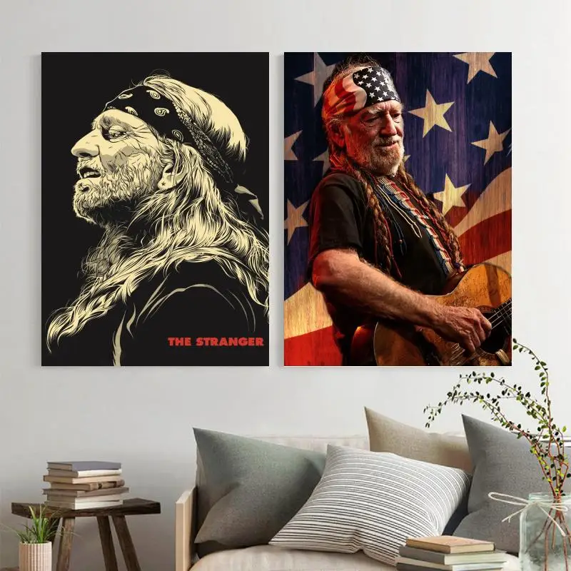 

willie nelson Singer Canvas Art Poster and Wall Art Picture Print Modern Family bedroom Decor Posters